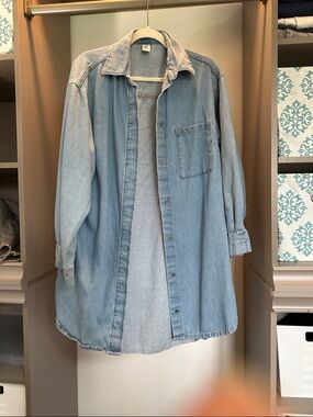 Light Wash Denim Button-Down Shirt